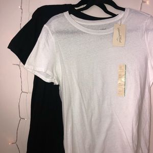 bundle: black and white plain tees